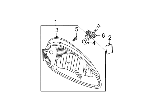 2003 Chrysler PT Cruiser Bulbs Diagram