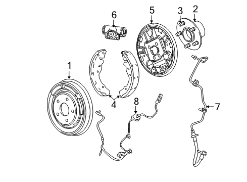 2008 Dodge Caliber Brake Components, Brakes Diagram 3 - Thumbnail