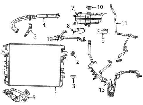 2023 Jeep Grand Wagoneer Radiator & Components Diagram