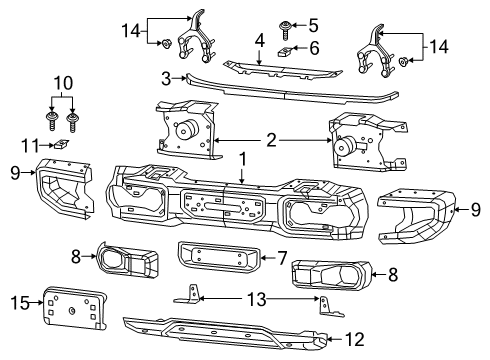2020 Jeep Gladiator Front Bumper Diagram