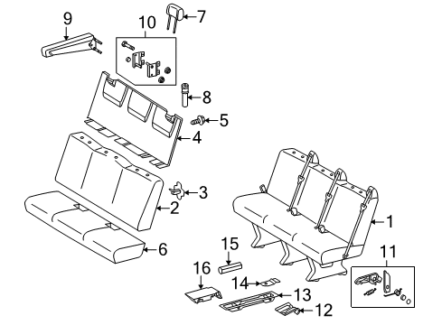2004 Dodge Sprinter 3500 Rear Seat Components Diagram