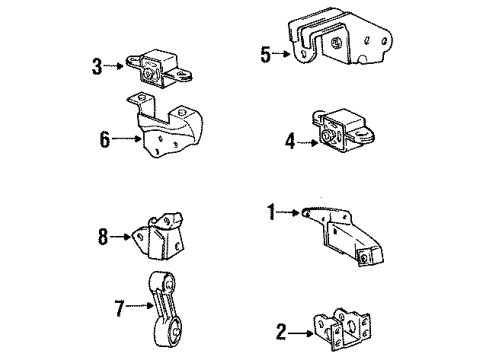 1985 Chrysler New Yorker Engine & Trans Mounting Diagram