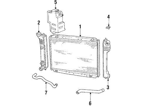 1988 Chrysler LeBaron Radiator & Components, Radiator Support, Cooling Fan, Water Pump Diagram 1 - Thumbnail