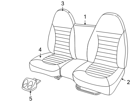 2002 Dodge Dakota Front Seat Components Diagram 1 - Thumbnail