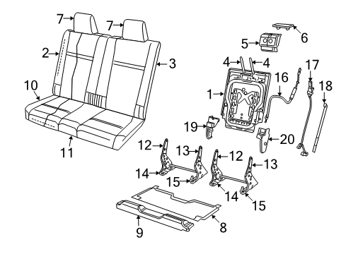 2010 Dodge Journey Rear Seat Components Diagram 3 - Thumbnail