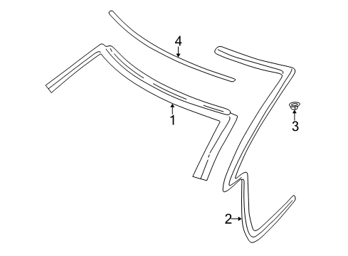 2003 Chrysler Sebring Windshield Header & Components Diagram