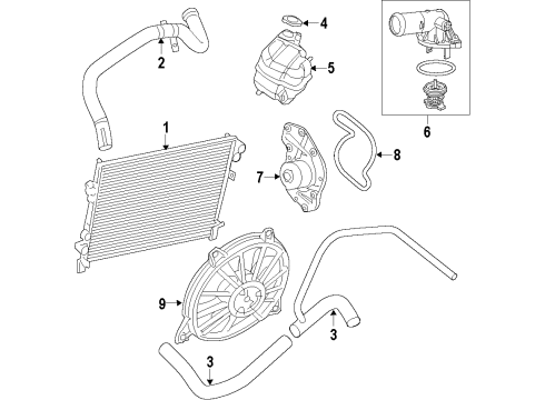 2017 Dodge Journey Cooling System, Radiator, Water Pump, Cooling Fan Diagram 3 - Thumbnail