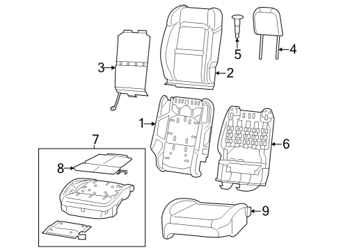 2025 Jeep Wrangler Driver Seat Components Diagram 2 - Thumbnail