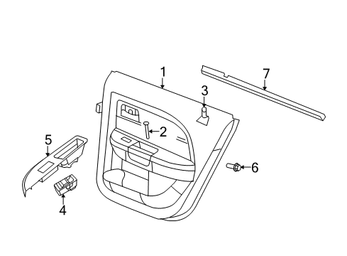 2008 Dodge Avenger Interior Trim - Rear Door Diagram