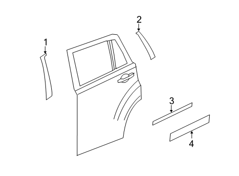 2009 Jeep Patriot Exterior Trim - Rear Door Diagram