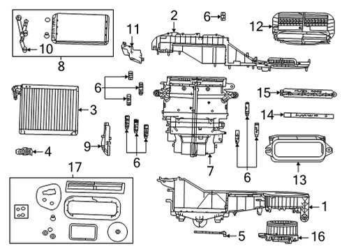 2024 Jeep Grand Cherokee L A/C Evaporator & Heater Components Diagram