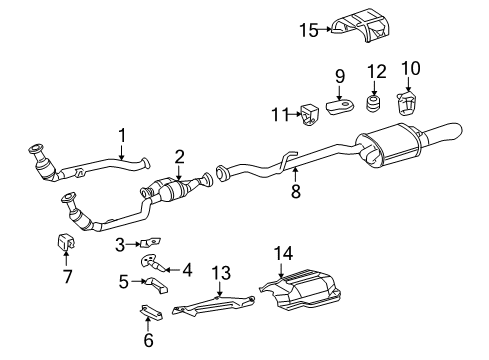 2005 Chrysler Crossfire Exhaust Components Diagram 1 - Thumbnail