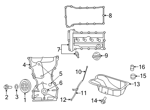 2011 Chrysler 200 Engine Parts & Mounts, Timing, Lubrication System Diagram 1 - Thumbnail