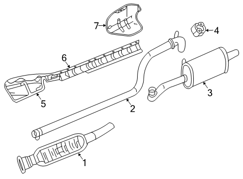 2005 Chrysler PT Cruiser Exhaust Components Diagram 1 - Thumbnail