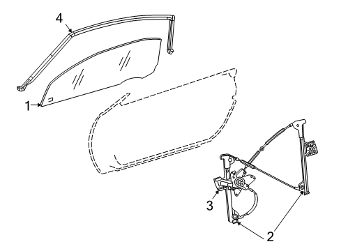 2004 Chrysler Crossfire Glass - Door Diagram