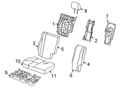 2010 Dodge Journey Rear Seat Components Diagram 6 - Thumbnail