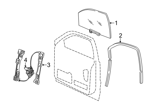 2011 Jeep Grand Cherokee Front Door - Glass & Hardware Diagram