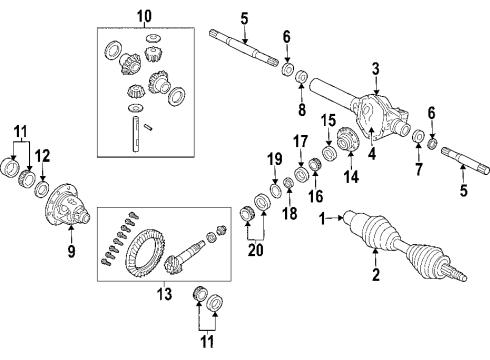 2008 Chrysler Aspen Front Axle, Axle Shafts & Joints, Differential, Drive Axles, Propeller Shaft Diagram