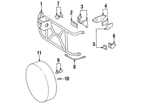 1988 Jeep Cherokee Carrier & Components - Spare Tire Diagram