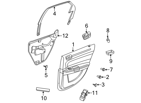 2006 Dodge Magnum Interior Trim - Rear Door Diagram