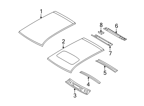 2009 Jeep Compass Roof & Components Diagram