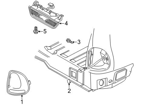 2003 Dodge Durango Tail Lamps, High Mounted Stop Lamp Diagram