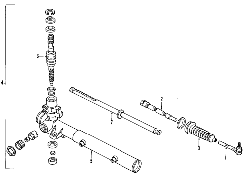 1990 Chrysler TC Maserati P/S Pump & Hoses, Steering Column, Steering Gear & Linkage Diagram