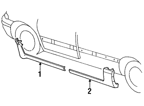 1998 Dodge Caravan Exterior Trim - Pillars, Rocker & Floor Diagram