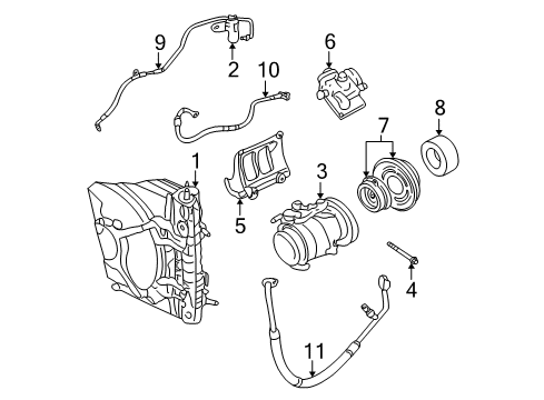 1999 Chrysler 300M A/C Condenser, Compressor & Lines Diagram