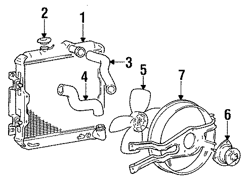 1990 Dodge Colt Radiator & Cooling Fan Diagram 2 - Thumbnail