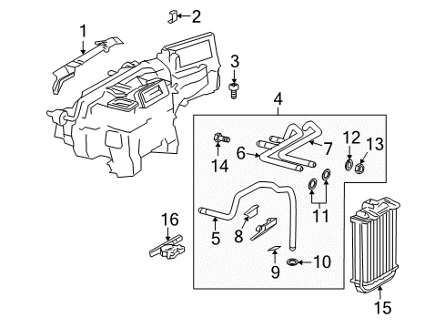 2004 Chrysler Crossfire Heater Core & Control Valve Diagram