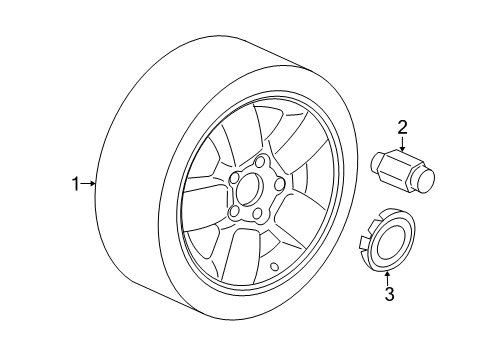 2009 Jeep Commander Wheels, Covers & Trim Diagram