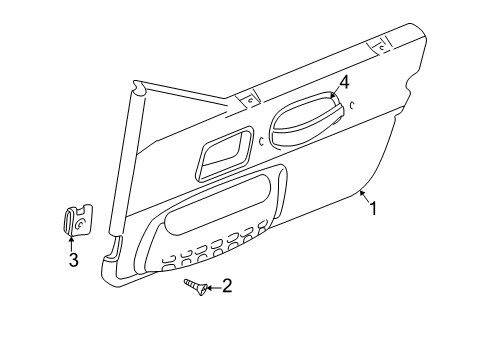1998 Jeep Wrangler Interior Trim - Door Diagram 2 - Thumbnail