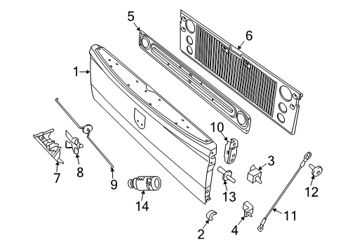 2010 Dodge Ram 2500 Tail Gate, Body Diagram 1 - Thumbnail