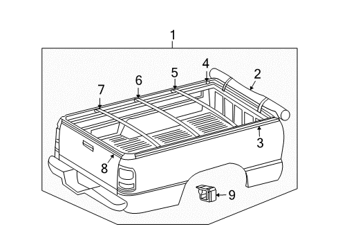 2008 Dodge Ram 1500 Exterior Trim - Pick Up Box Diagram 3 - Thumbnail