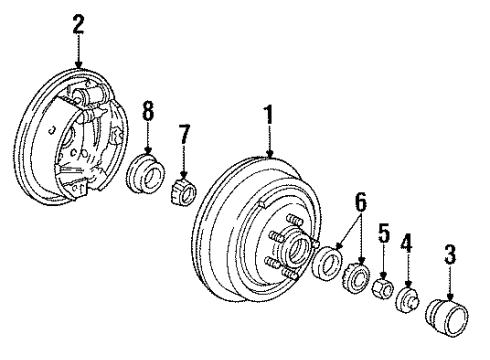 1993 Dodge Shadow Rear Brakes Diagram 2 - Thumbnail