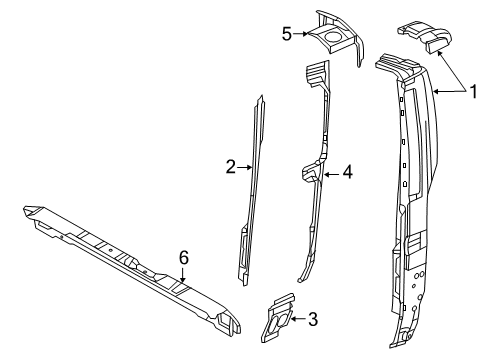 2021 Ram ProMaster 2500 Rear Body Diagram 2 - Thumbnail