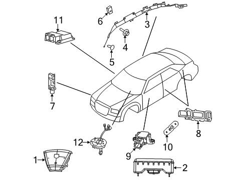 2013 Dodge Challenger Air Bag Components Diagram