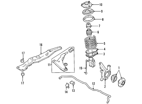2002 Dodge Stratus Front Suspension, Control Arm, Stabilizer Bar Diagram 4 - Thumbnail