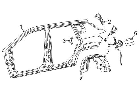 2019 Jeep Compass Quarter Panel & Components Diagram