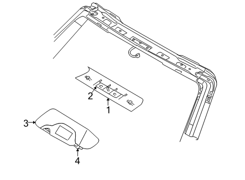 2008 Chrysler PT Cruiser Interior Trim - Roof Diagram 1 - Thumbnail