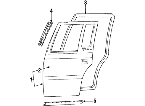 1993 Chrysler New Yorker Door & Components Diagram