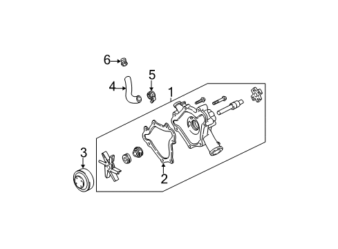 2002 Dodge Ram 1500 Water Pump, Belts & Pulleys Diagram 6 - Thumbnail