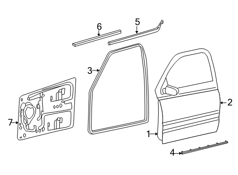 2003 Dodge Ram 2500 Door & Components Diagram