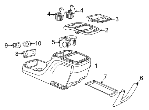 2018 Chrysler Pacifica Center Console Diagram 4 - Thumbnail