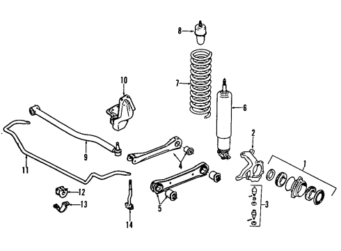 1985 Jeep Scrambler Front Axle, Lower Control Arm, Upper Control Arm, Stabilizer Bar, Suspension Components Diagram