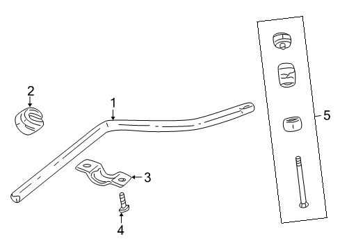 2000 Dodge Neon Stabilizer Bar & Components - Front Diagram