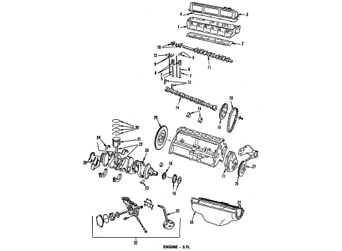 1984 Dodge W100 Engine Parts & Mounts, Timing, Lubrication System Diagram 1 - Thumbnail