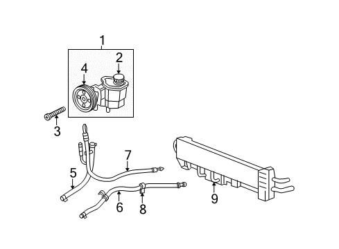 2005 Dodge Durango P/S Pump & Hoses, Steering Gear & Linkage Diagram 5 - Thumbnail