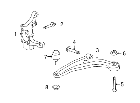 2014 Dodge Journey Front Suspension, Control Arm, Stabilizer Bar Diagram 1 - Thumbnail